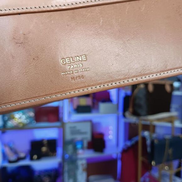 Rare VTG Celine Large Size Macadam Brown Leather Accordion Organizer Wallet - Picture 12 of 13